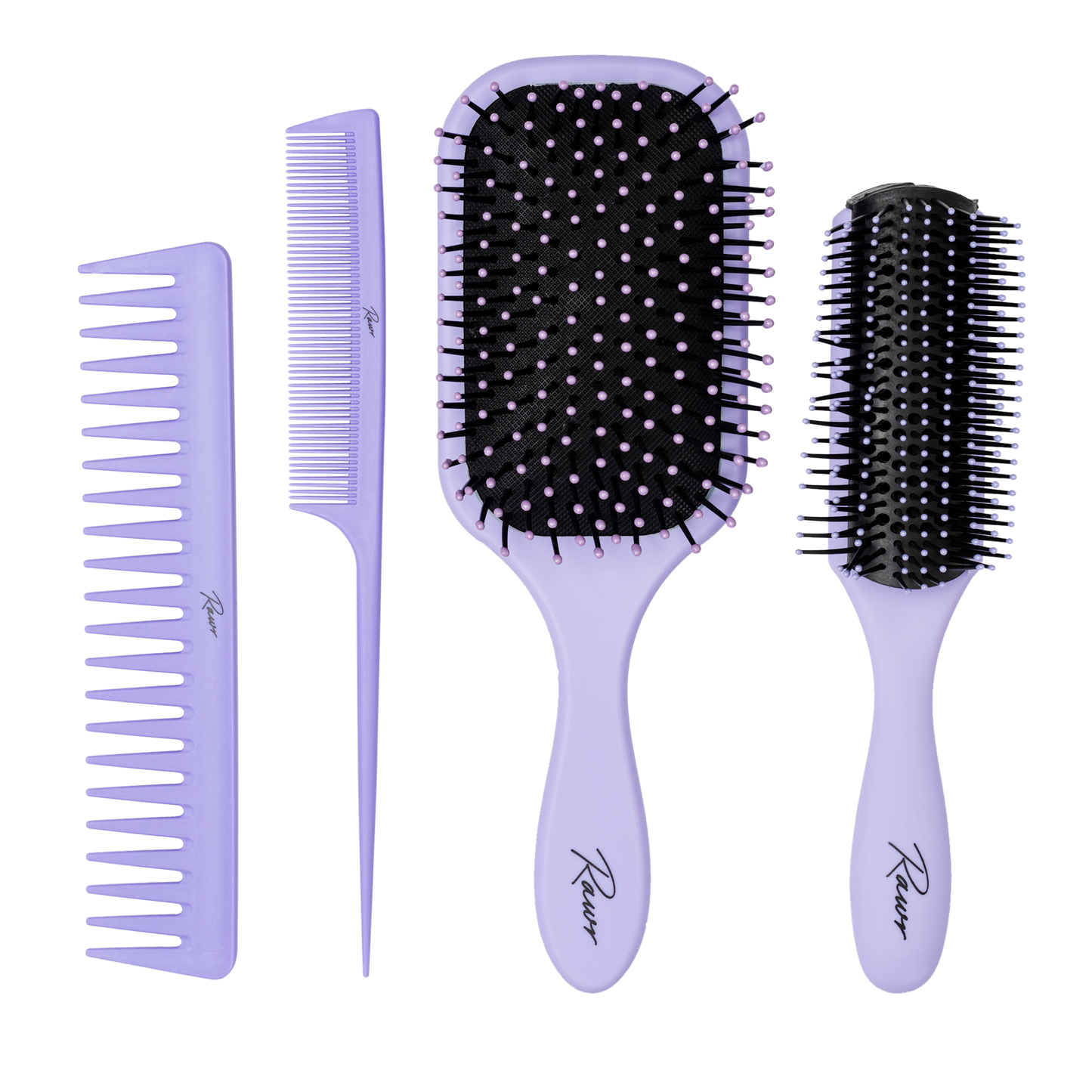 Detangling Hair Brush Set - Purple